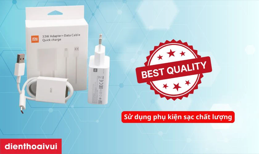 Sử dụng củ sạc v&agrave; c&aacute;p ch&iacute;nh h&atilde;ng, ph&ugrave; hợp với Xiaomi Redmi 10 4G
