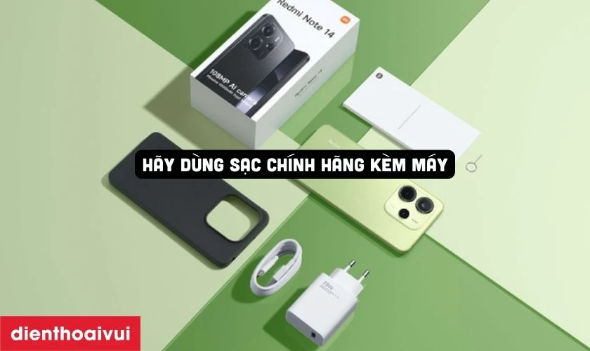 Ưu ti&ecirc;n d&ugrave;ng củ sạc v&agrave; c&aacute;p sạc ch&iacute;nh h&atilde;ng Xiaomi hoặc phụ kiện đạt chuẩn tương th&iacute;ch