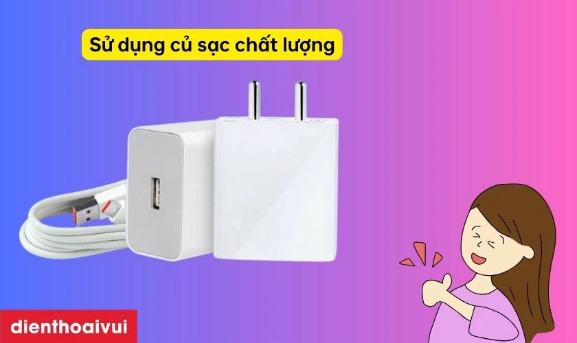 Sử dụng bộ sạc ch&iacute;nh h&atilde;ng