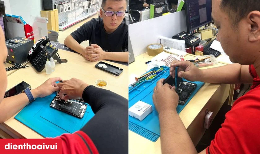 Quy trình thay dây nối loa trong iPhone 11 Pro Max chính hãng Safety chuyên nghiệp, minh bạch