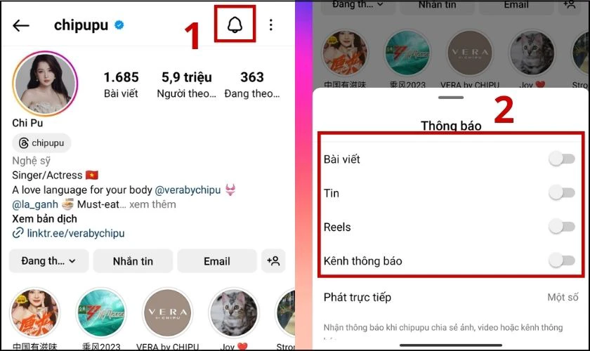 Có cách tắt âm thanh thông báo Instagram không?