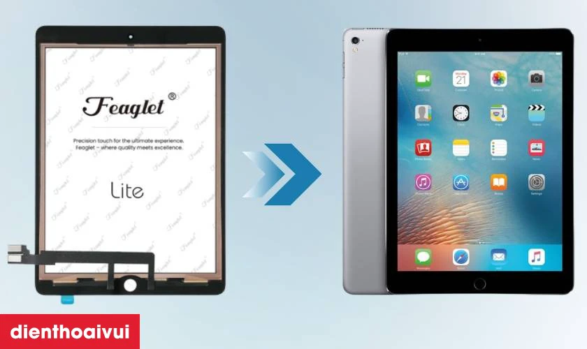 Những lưu &yacute; trước khi thay &eacute;p k&iacute;nh iPad Pro 9.7 ch&iacute;nh h&atilde;ng Feaglet