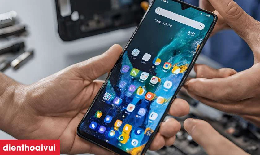 Quy trình thay ép kính POCO X6 Pro minh bạch lấy liền tại Điện Thoại Vui