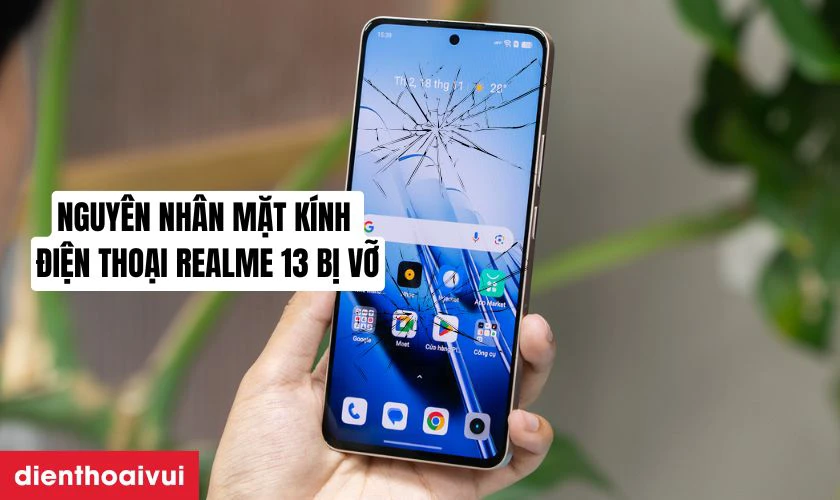 Nguyên nhân mặt kính điện thoại Realme 13 bị vỡ