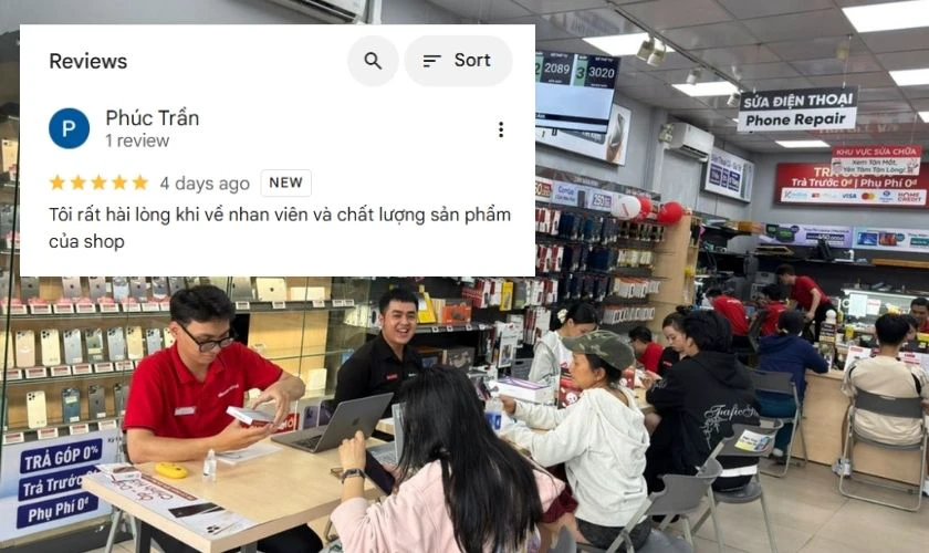 Đánh giá tích cực từ khách hàng chứng minh cửa hàng phục vụ tốt