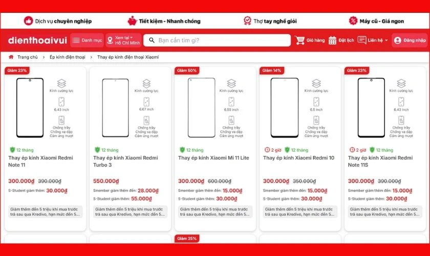 Cửa hàng thay ép kính uy tín sẽ có giá cả công khai, không mập mờ