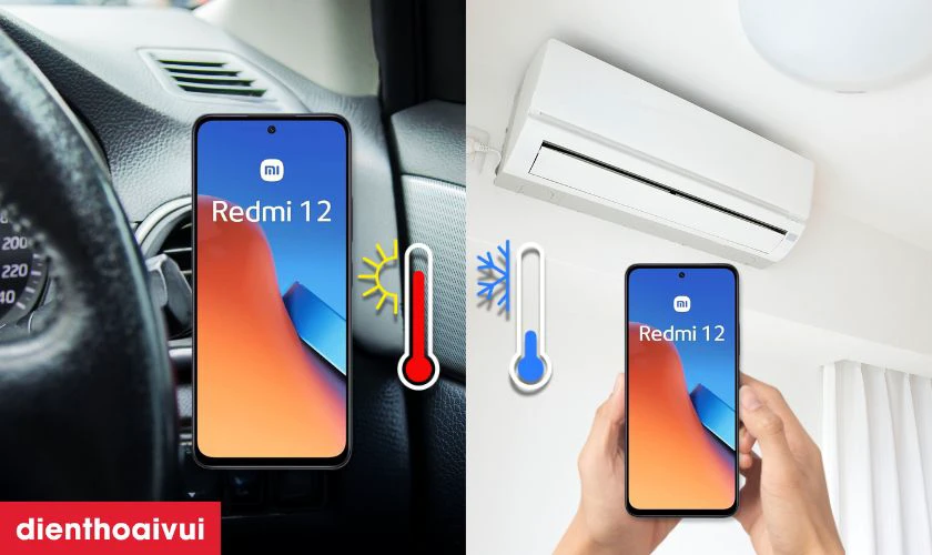 Thay đổi nhiệt độ đột ngột khi sử dụng Redmi 12