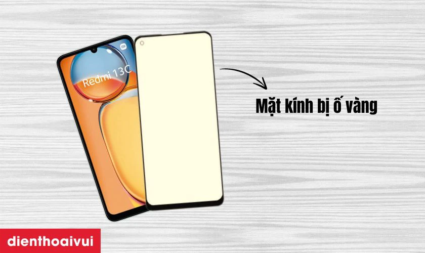 Mặt kính Redmi bị ố vàng
