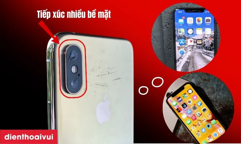 Tiếp xúc với bề mặt có hại làm kính bị trầy xước