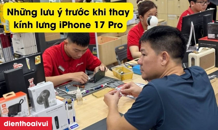 Những lưu &yacute; quan trọng trước khi thay k&iacute;nh lưng iPhone 17 Pro