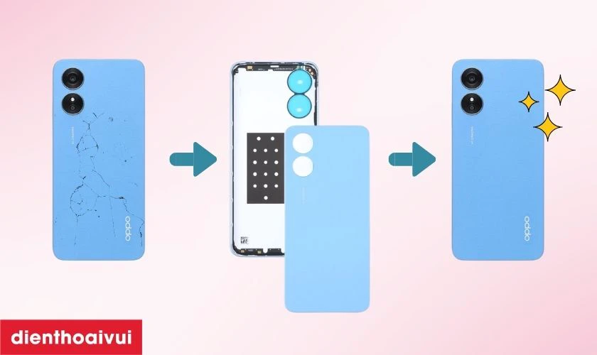 Thay k&iacute;nh lưng Oppo A17 l&agrave; g&igrave;?