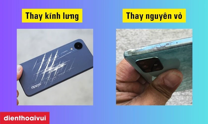 Khi nào thay kính lưng và khi nào thay nguyên bộ vỏ Oppo A17K?