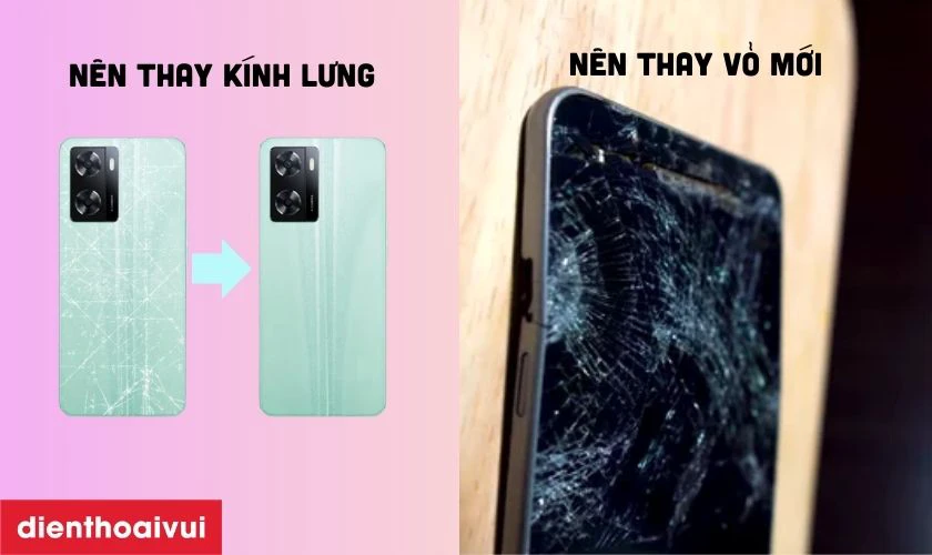 Ph&acirc;n biệt thay k&iacute;nh lưng v&agrave; thay vỏ full Oppo A57