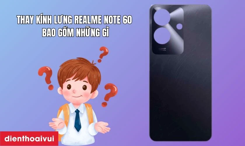 Thay nắp lưng Realme Note 60 bao gồm những g&igrave;?