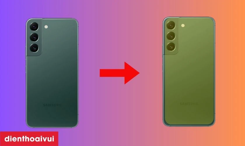 Mặt kính lưng bị ố vàng hoặc đổi màu