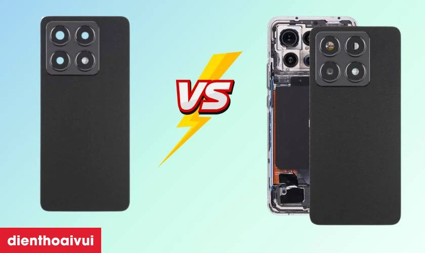 Ph&acirc;n biệt thay k&iacute;nh lưng v&agrave; thay vỏ full Xiaomi 14T