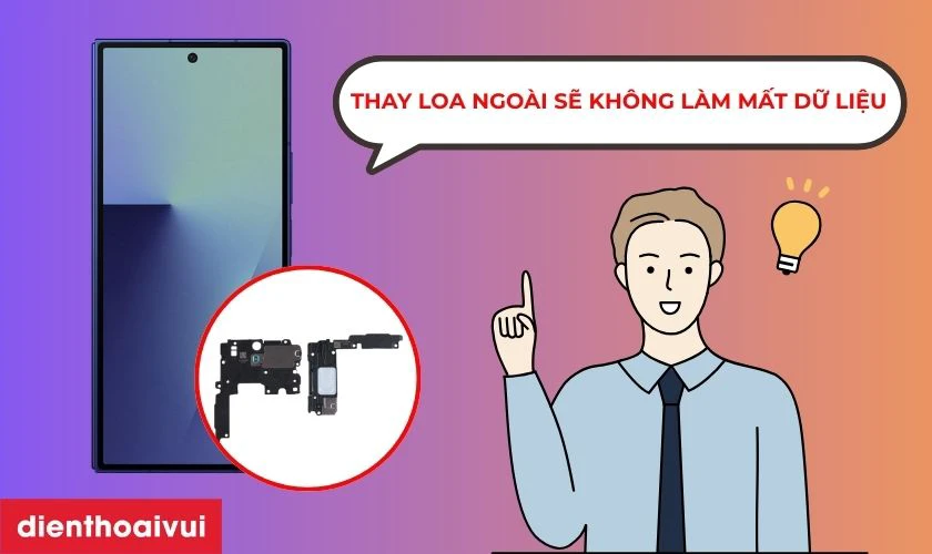 Thay loa ngo&agrave;i Z Fold 7 hầu như kh&ocirc;ng ảnh hưởng đến dữ liệu