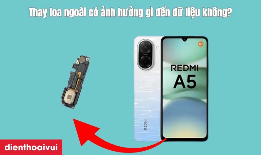 Thay loa ngo&agrave;i Xiaomi Redmi A5 thay loa ngo&agrave;i c&oacute; ảnh hưởng g&igrave; đến dữ liệu kh&ocirc;ng?