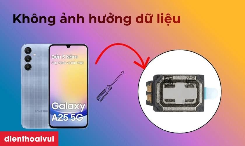 Thay loa trong Samsung Galaxy A25 ảnh hưởng g&igrave; đến dữ liệu kh&ocirc;ng?