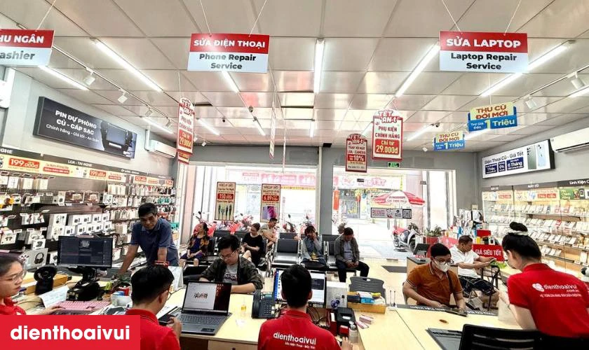 Quy trình thay màn hình iPhone 16 Pro Max chính hãng GENA loại Pro chuyên nghiệp lấy liền tại Điện Thoại Vui