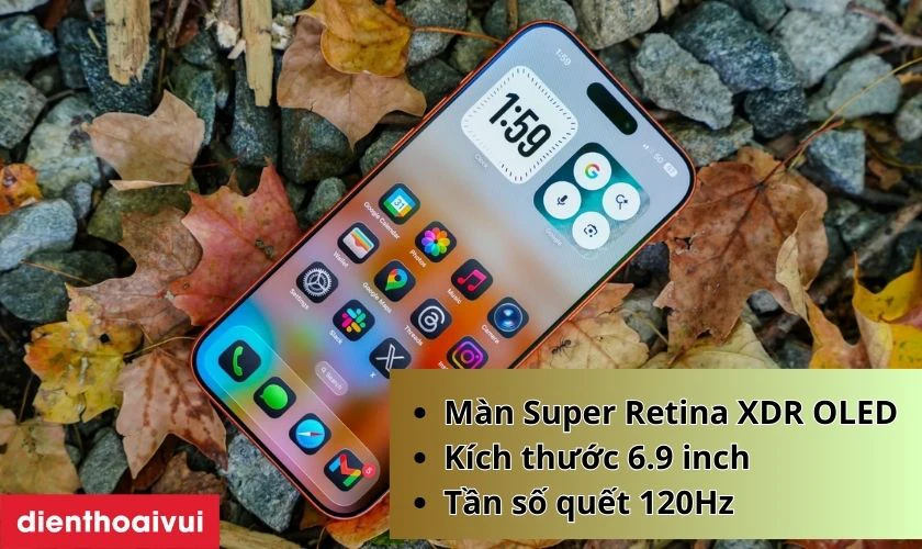 iPhone 17 Pro Max sở hữu m&agrave;n h&igrave;nh Super Retina XDR OLED cao cấp