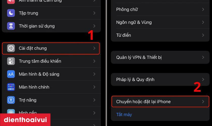 Reset lại máy