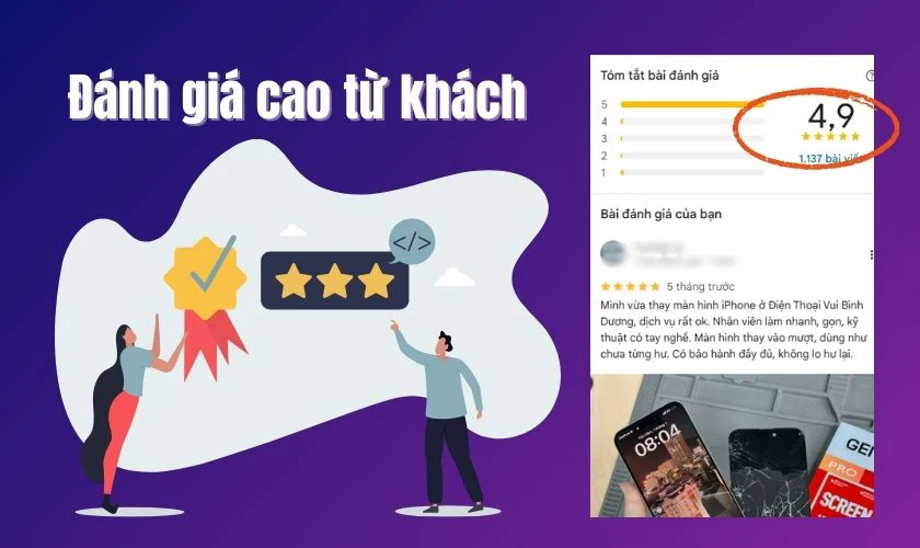 Các cửa hàng có đánh giá tốt từ khách hàng thường là địa chỉ uy tín