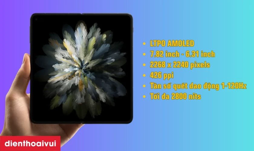 Oppo Find N3 trang bị m&agrave;n h&igrave;nh gập, tấm nền LTPO AMOLED - 7.82 inch