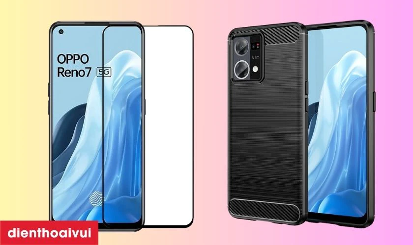 Dùng kính cường lực và ốp lưng