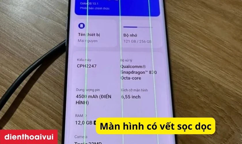 Màn hình Reno11 F có nhiều sọc, chết cảm ứng