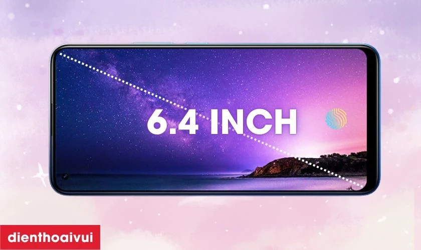 Màn hình Realme 8 sử dụng tấm nền Super AMOLED 6.4 inch