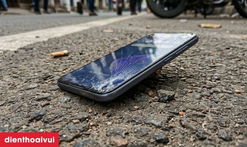 Rơi từ tr&ecirc;n cao c&oacute; thể l&agrave;m m&agrave;n h&igrave;nh Realme 9 bị hỏng