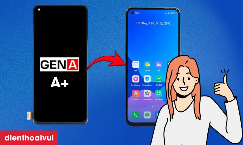 Màn hình chính hãng GENA loại A+ thay cho Realme Q3 Pro 5G có tốt không?