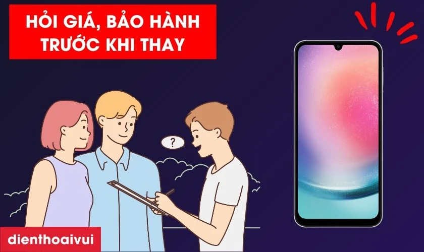 Lưu ý khi thay màn hình Samsung A24