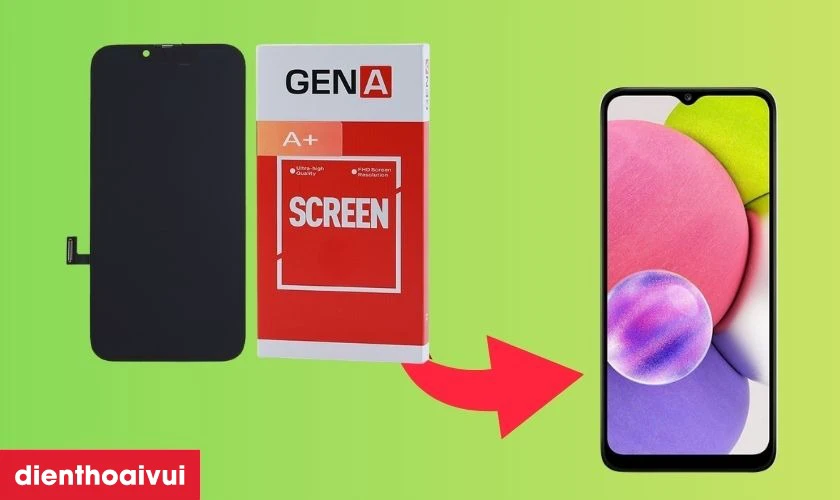 Thay màn hình Samsung Galaxy A03s chính hãng GENA loại A+