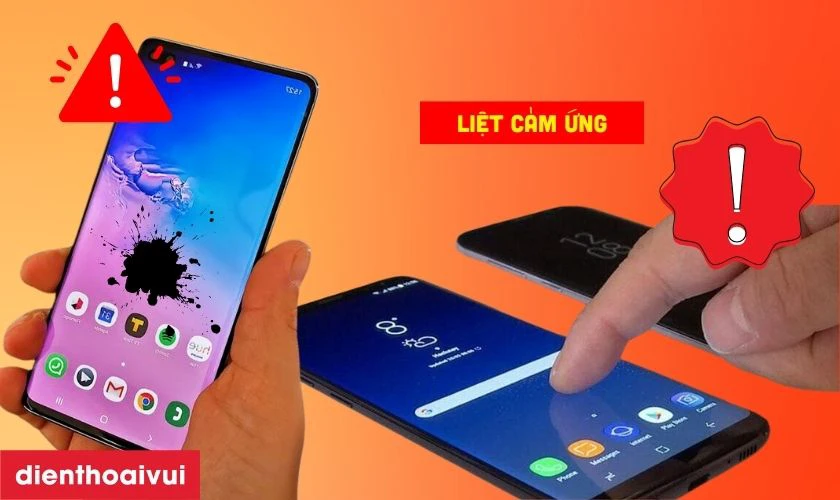 Màn hình Samsung loang mực, liệt cảm ứng