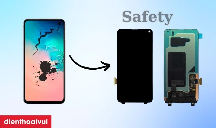 Màn hình Samsung Galaxy S10e hãng Safety là gì?