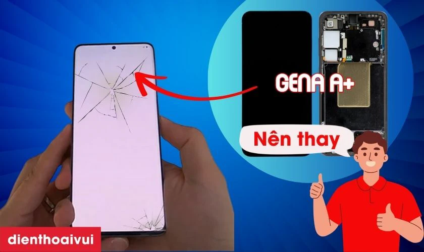 Có nên thay màn hình S24 Plus nguyên khung chính hãng GENA loại A+ Size 6.57 không?