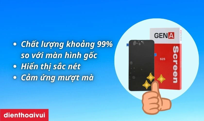 Giới thiệu m&agrave;n h&igrave;nh Samsung Galaxy S25 ch&iacute;nh h&atilde;ng GENA loại Pro