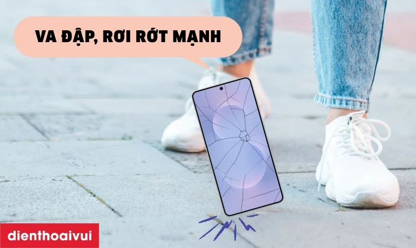 M&agrave;n h&igrave;nh Samsung S25 Edge bị hỏng do va đập