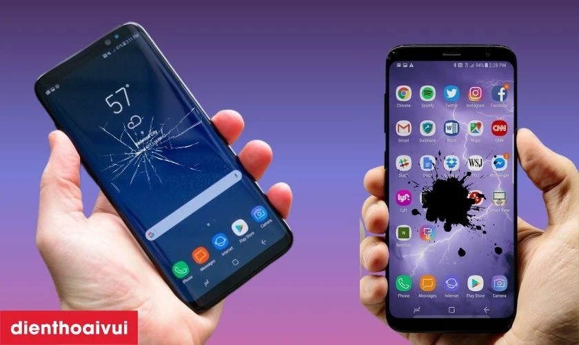 Màn hình Samsung S8 bị nứt, chảy mực màn hình