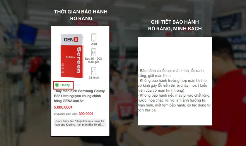 Chọn nơi có chính sách bảo hành chi tiết, minh bạch
