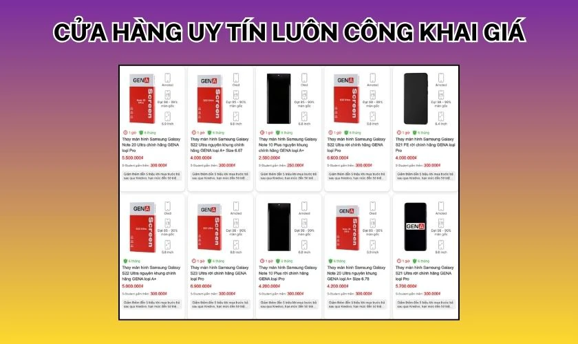 Tiêu chí lựa chọn địa chỉ thay màn hình Samsung quận Bình Tân