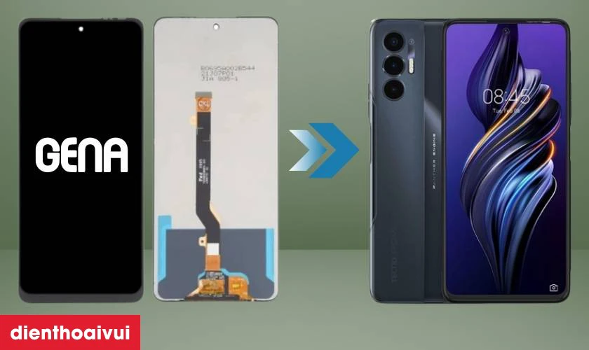 Màn hình chính hãng GENA loại Pro thay cho Tecno Pova 3 có tốt không