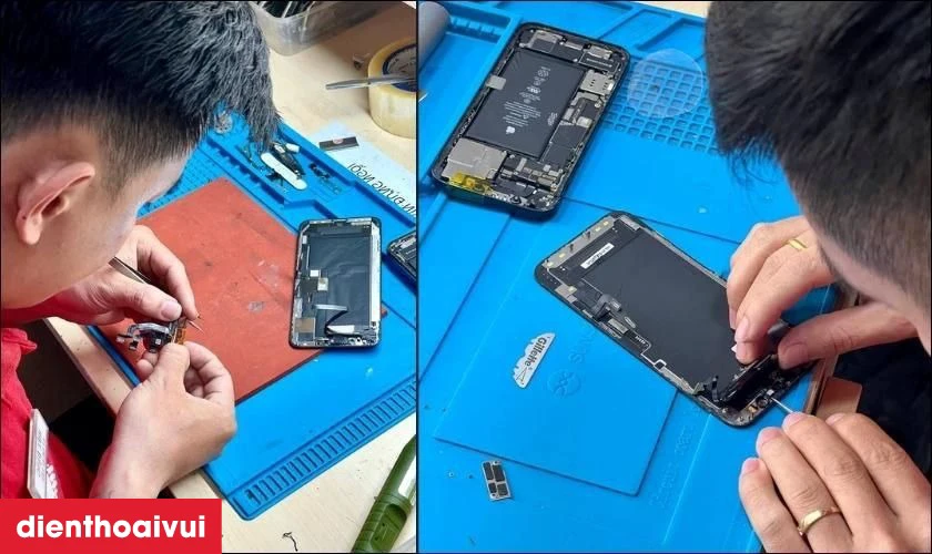 Kỹ thuật viên giỏi, giàu kinh nghiệm trực tiếp thay màn hình cho khách hàng