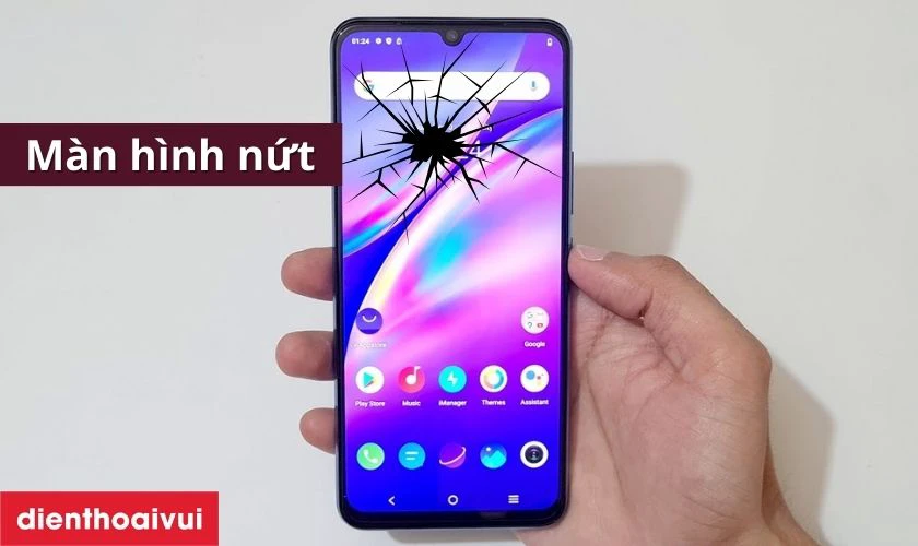 Màn hình điện thoại bị nứt vỡ nhiều mảng lớn