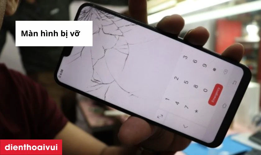 Màn hình nứt vỡ nghiêm trọng và chết cảm ứng
