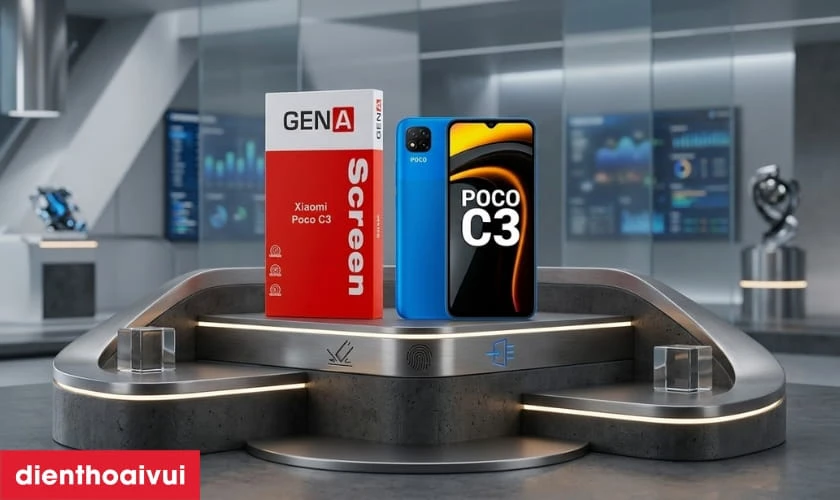 Thay m&agrave;n h&igrave;nh Xiaomi Poco C3 ch&iacute;nh h&atilde;ng GENA loại Pro