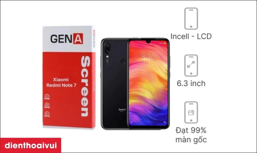 Giới thiệu màn hình Xiaomi Redmi Note 7 chính hãng GENA loại Pro