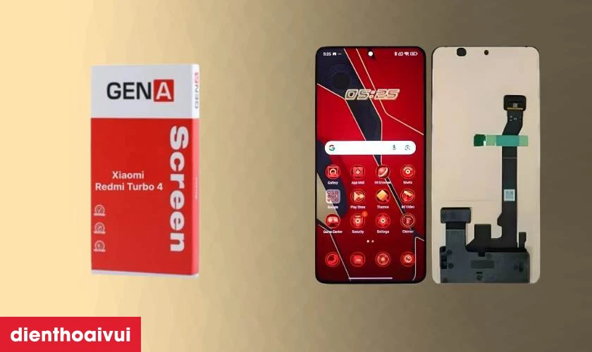 Thay m&agrave;n h&igrave;nh Xiaomi Redmi Turbo 4 ch&iacute;nh h&atilde;ng GENA loại Pro